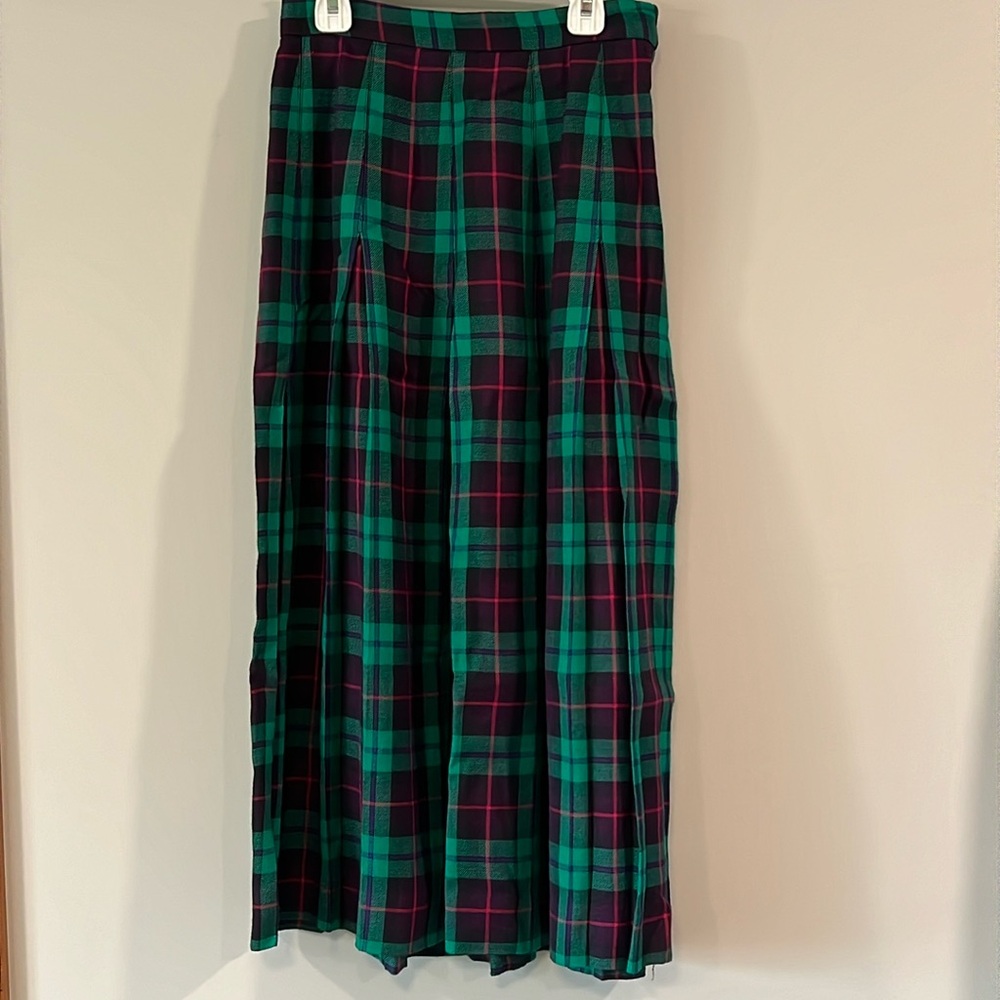 Talbots - vintage 80s tartan plaid maxi skirt, 6